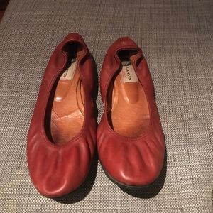 Lanvin ballet flats in poppy red